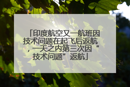 印度航空又一航班因技术问题在起飞后返航，一天之内第三次因“技术问题”返航