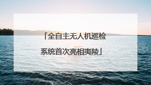 全自主无人机巡检系统首次亮相夷陵