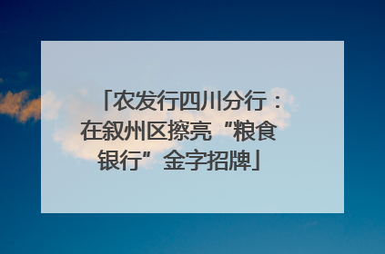 农发行四川分行：在叙州区擦亮“粮食银行”金字招牌