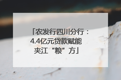 农发行四川分行：4.4亿元贷款赋能夹江“粮”方