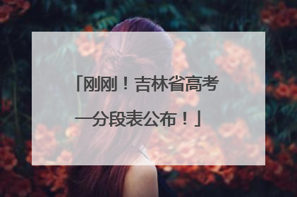 刚刚！吉林省高考一分段表公布！