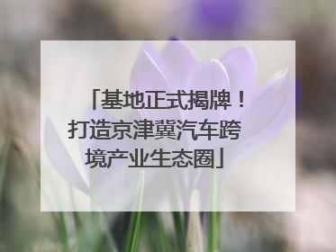基地正式揭牌！打造京津冀汽车跨境产业生态圈