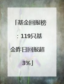 基金回报榜：119只基金昨日回报超3%