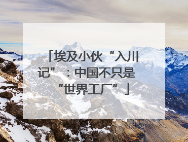 埃及小伙“入川记”：中国不只是“世界工厂”
