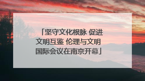 坚守文化根脉 促进文明互鉴 伦理与文明国际会议在南京开幕