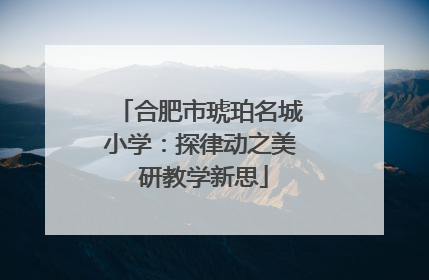 合肥市琥珀名城小学：探律动之美 研教学新思