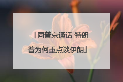 同普京通话 特朗普为何重点谈伊朗