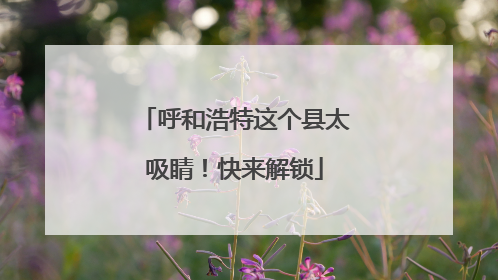 呼和浩特这个县太吸睛！快来解锁
