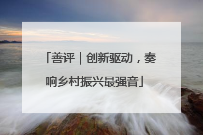 善评｜创新驱动，奏响乡村振兴最强音