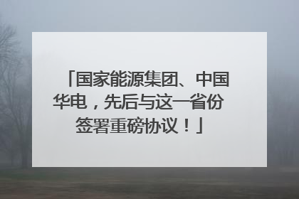 国家能源集团、中国华电，先后与这一省份签署重磅协议！