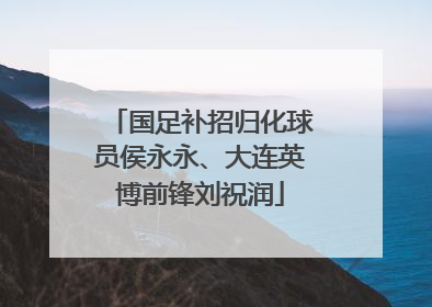 国足补招归化球员侯永永、大连英博前锋刘祝润