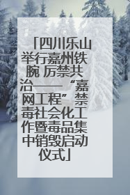 四川乐山举行嘉州铁腕 厉禁共治——“嘉网工程”禁毒社会化工作暨毒品集中销毁启动仪式