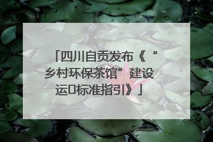 四川自贡发布《“乡村环保茶馆”建设运⾏标准指引》