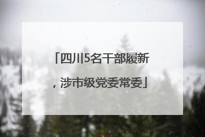 四川5名干部履新，涉市级党委常委