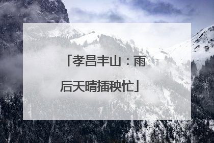 孝昌丰山：雨后天晴插秧忙