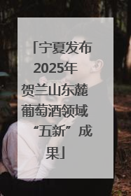 宁夏发布2025年贺兰山东麓葡萄酒领域“五新”成果