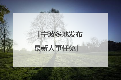 宁波多地发布最新人事任免