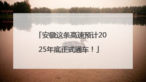 安徽这条高速预计2025年底正式通车！