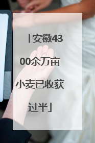 安徽4300余万亩小麦已收获过半