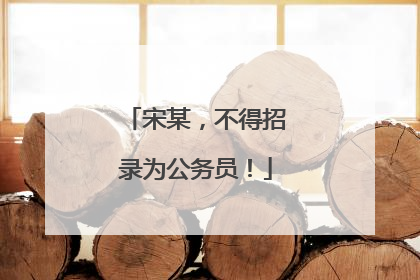 宋某，不得招录为公务员！