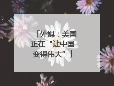 外媒：美国正在“让中国变得伟大”