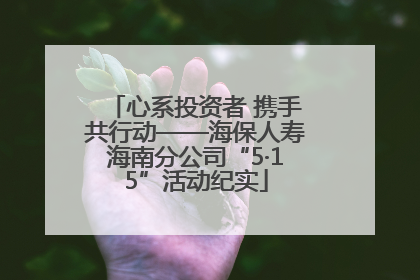 心系投资者 携手共行动——海保人寿海南分公司“5·15”活动纪实