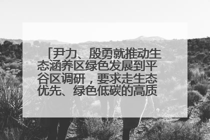 尹力、殷勇就推动生态涵养区绿色发展到平谷区调研，要求走生态优先、绿色低碳的高质量发展之路