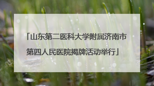 山东第二医科大学附属济南市第四人民医院揭牌活动举行