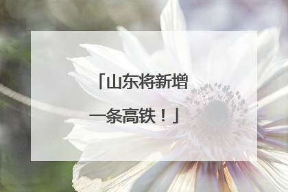 山东将新增一条高铁！