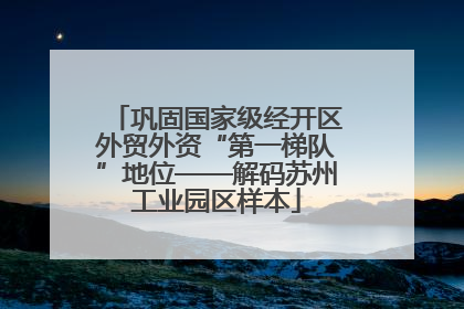 巩固国家级经开区外贸外资“第一梯队”地位——解码苏州工业园区样本