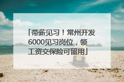 带薪见习！常州开发6000见习岗位，领工资交保险可留用