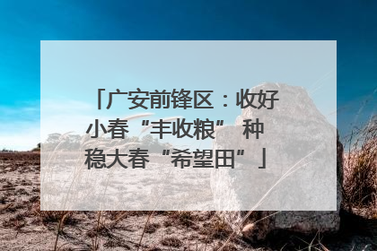 广安前锋区：收好小春“丰收粮” 种稳大春“希望田”
