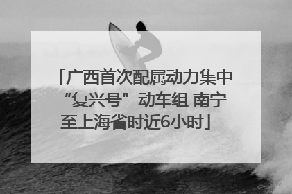 广西首次配属动力集中“复兴号”动车组 南宁至上海省时近6小时