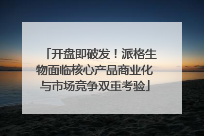 开盘即破发！派格生物面临核心产品商业化与市场竞争双重考验