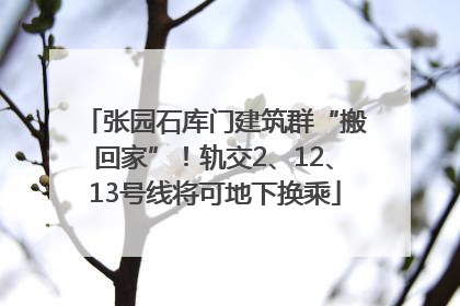 张园石库门建筑群“搬回家”！轨交2、12、13号线将可地下换乘