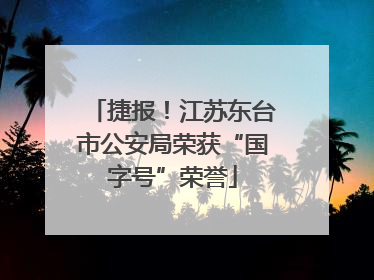 捷报！江苏东台市公安局荣获“国字号”荣誉