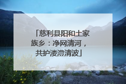 慈利县阳和土家族乡：净网清河，共护溇澧清波