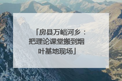房县万峪河乡：把理论课堂搬到烟叶基地现场