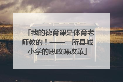 我的德育课是体育老师教的！——一所县城小学的思政课改革