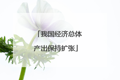 我国经济总体产出保持扩张