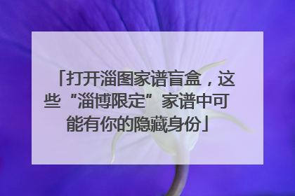 打开淄图家谱盲盒，这些“淄博限定”家谱中可能有你的隐藏身份