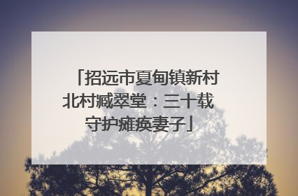 招远市夏甸镇新村北村臧翠堂：三十载守护瘫痪妻子