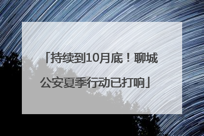 持续到10月底！聊城公安夏季行动已打响