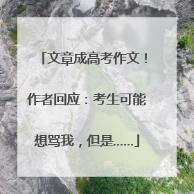 文章成高考作文！作者回应：考生可能想骂我，但是……