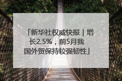 新华社权威快报｜增长2.5%，前5月我国外贸保持较强韧性