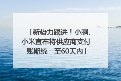 新势力跟进！小鹏、小米宣布将供应商支付账期统一至60天内