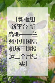 新枢纽 新平台 新高地——兰州中川国际机场三期投运三个月纪实