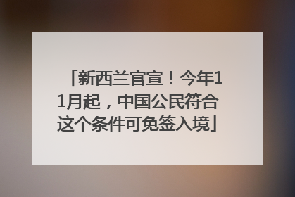 新西兰官宣！今年11月起，中国公民符合这个条件可免签入境