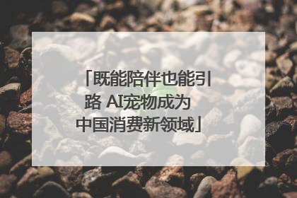 既能陪伴也能引路 AI宠物成为中国消费新领域
