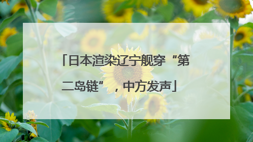日本渲染辽宁舰穿“第二岛链”，中方发声